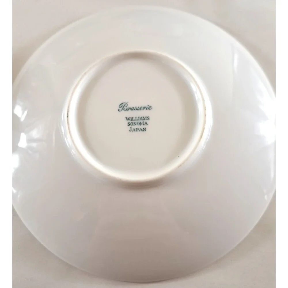 Williams Sonoma Brasserie Blue Tea Coffee Cups & Saucers Set of 6 Japan